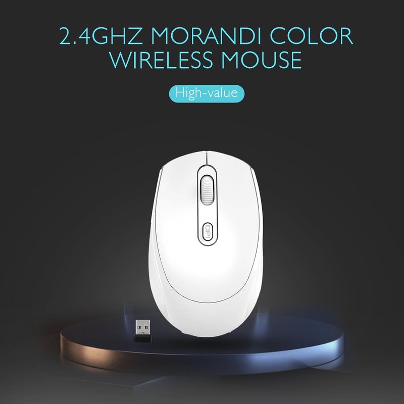 ONEUP Wireless Mouse, 2.4G, Silent, USB Nano Receiver, for Laptop, Chromebook, PC, Mac, Windows and School Work (White) - Image 5